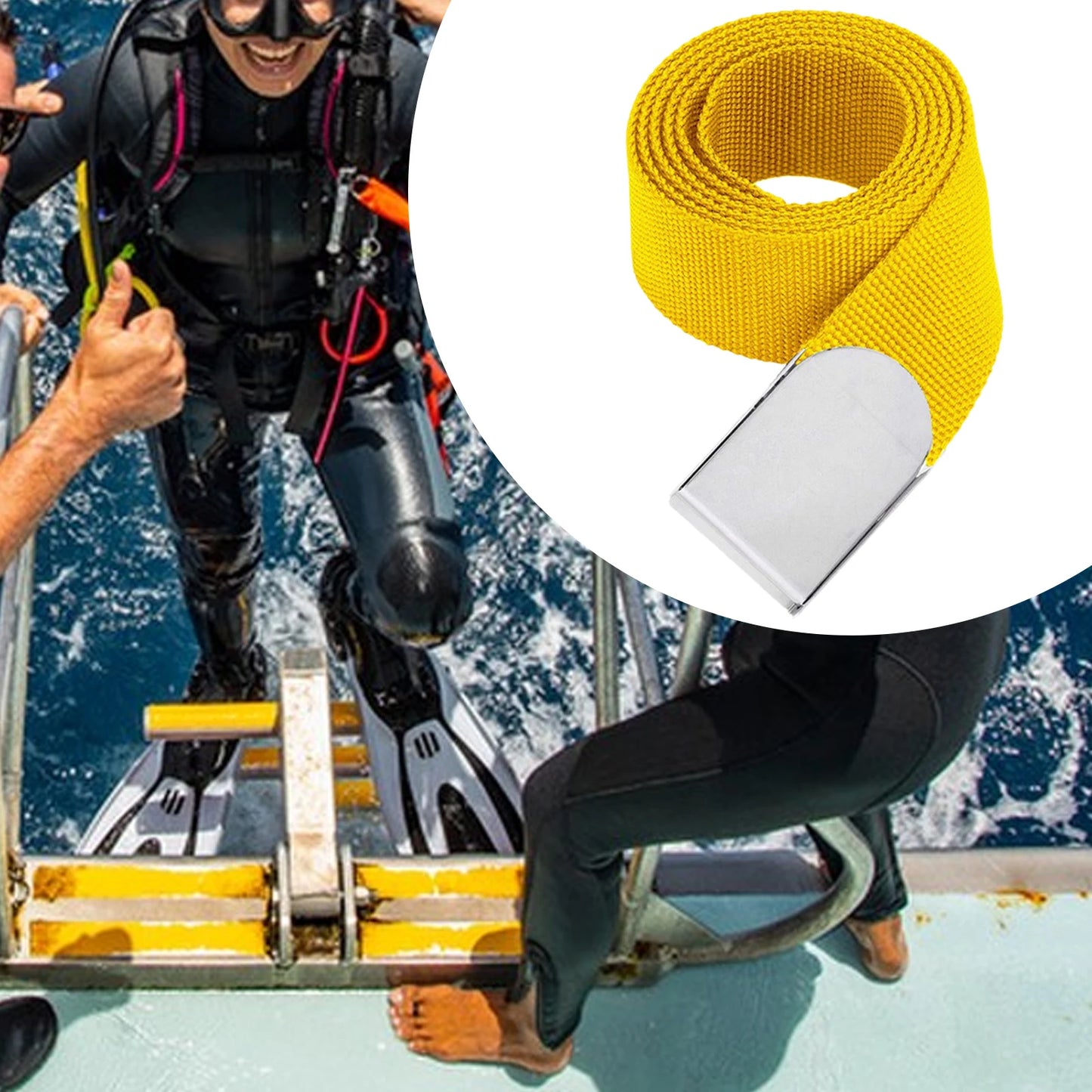 Stainless Steel Diving Weight Belt with Buckle Lead Belt for Freediving Durable Weighting System for Scuba Diving Equipment