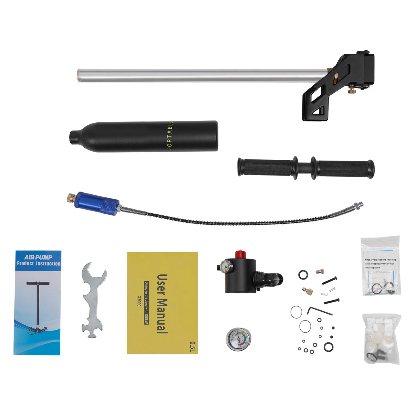 0.5L Oxygen Tank with 4500psi Pump for Mini Scuba Diving Adventures
