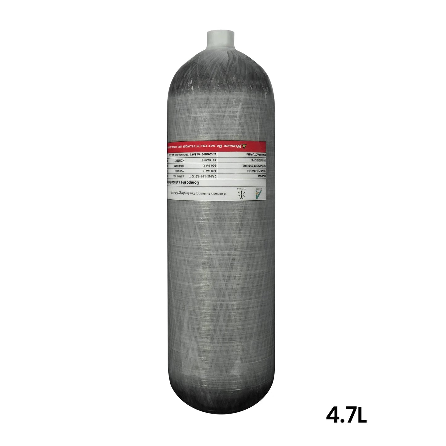 TUDIVING-4.7L Carbon Fiber Cylinder High Pressure Tank,4500Psi Diving Tank,30Mpa HPA Cylinder,Scuba Air Tank,Oxygen Tank