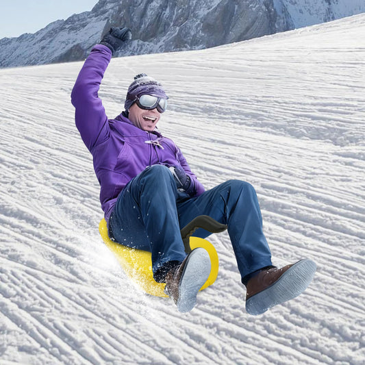 Snow Sleds, Plastic Sled W/ Handles for Adults Kids, Winter Snow Sledding Toboggan for Snowy Hills Outdoor Play, for Family Fun