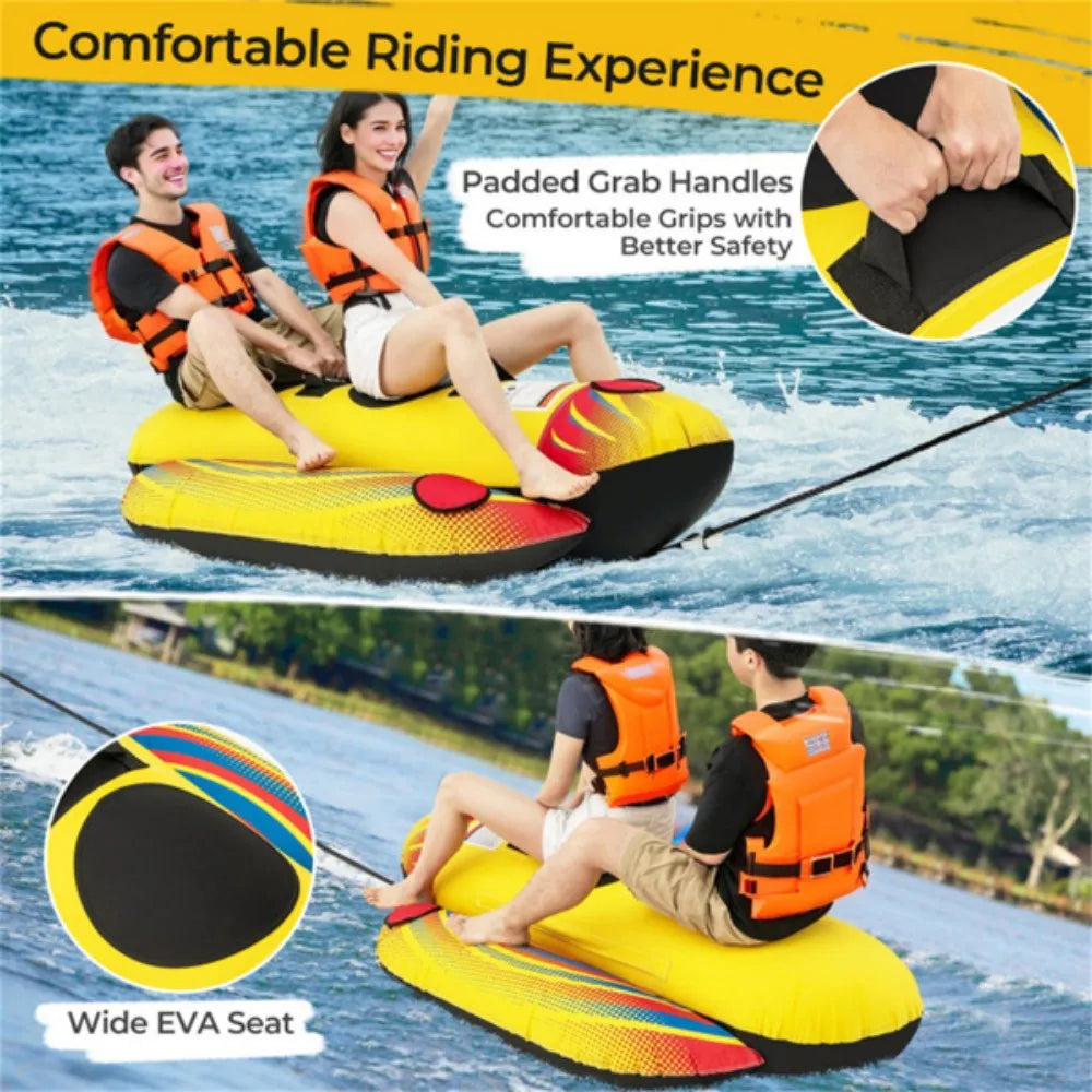 Double Inflatable Towable Tube Banana Boat Enhanced Water Fun for thrilling water adventures across oceans lakes rivers or pools