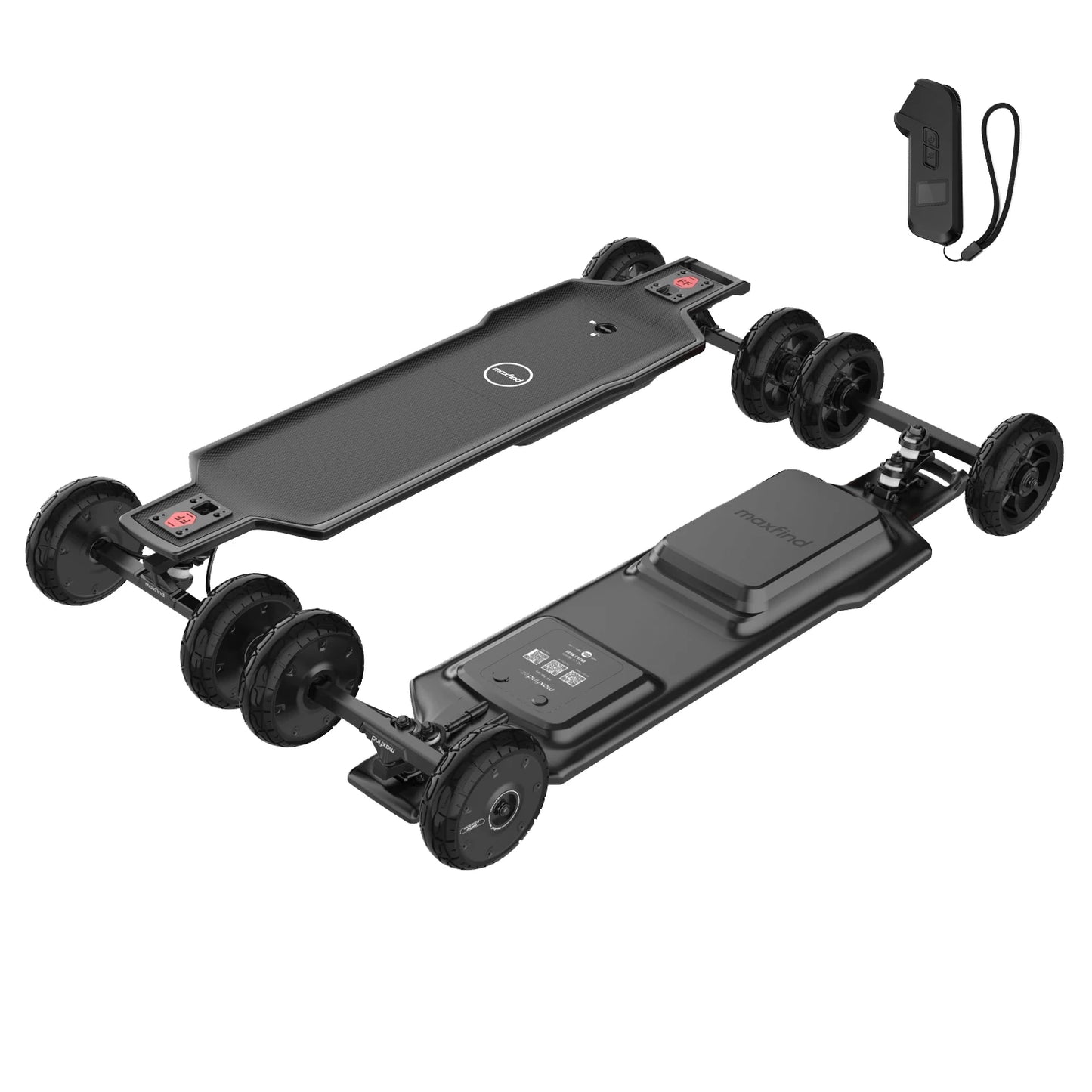 Maxfind FF AT High-Speed 165MM Wheels Off-Road Electric Longboard Skateboard 3000W Power with Fast Swappable Battery Design