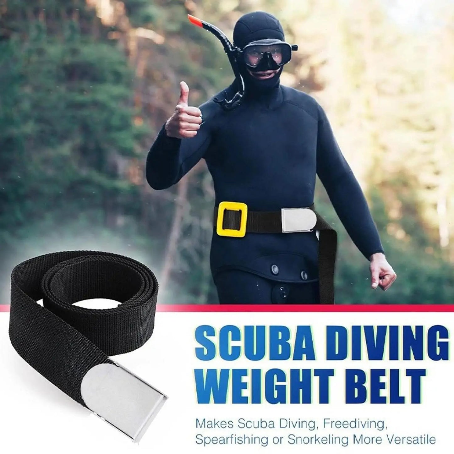 Stainless Steel Diving Weight Belt with Buckle Lead Belt for Freediving Durable Weighting System for Scuba Diving Equipment