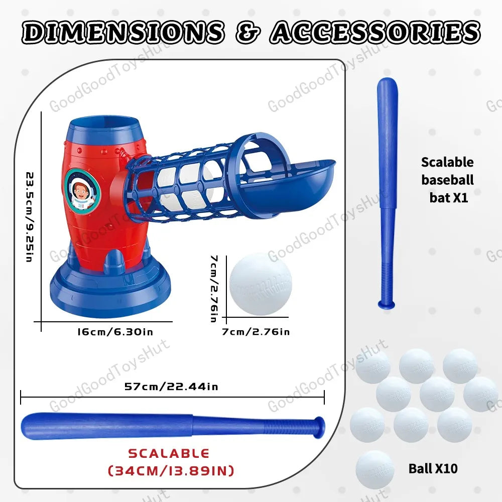 Outdoor Baseball Toy Set with Bat & 10 Balls, Backyard Sports Training Kit for Kids, Summer Play Gift