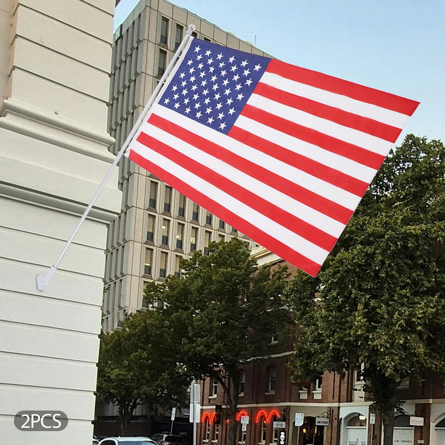 United States Flag, 3x5 FT American Flag with 6FT Pole and Holder, Heavy Duty US Flag Set for Outdoor Indoor, House Garden, Lawn