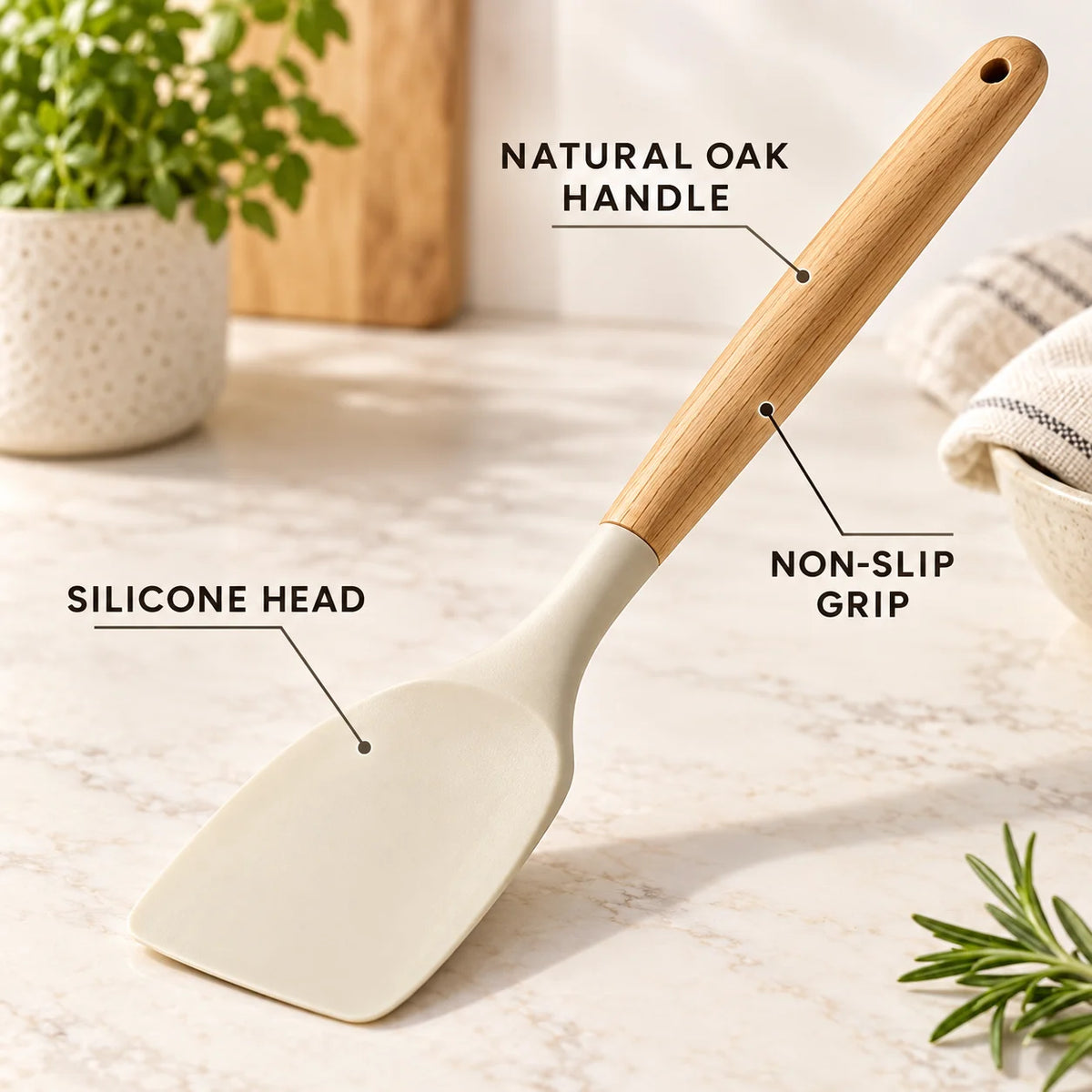 Silicone Kitchen Utensils Set with Holder Cooking Utensils Set Wooden Handles for Nonstick Pans Best Seller 2026