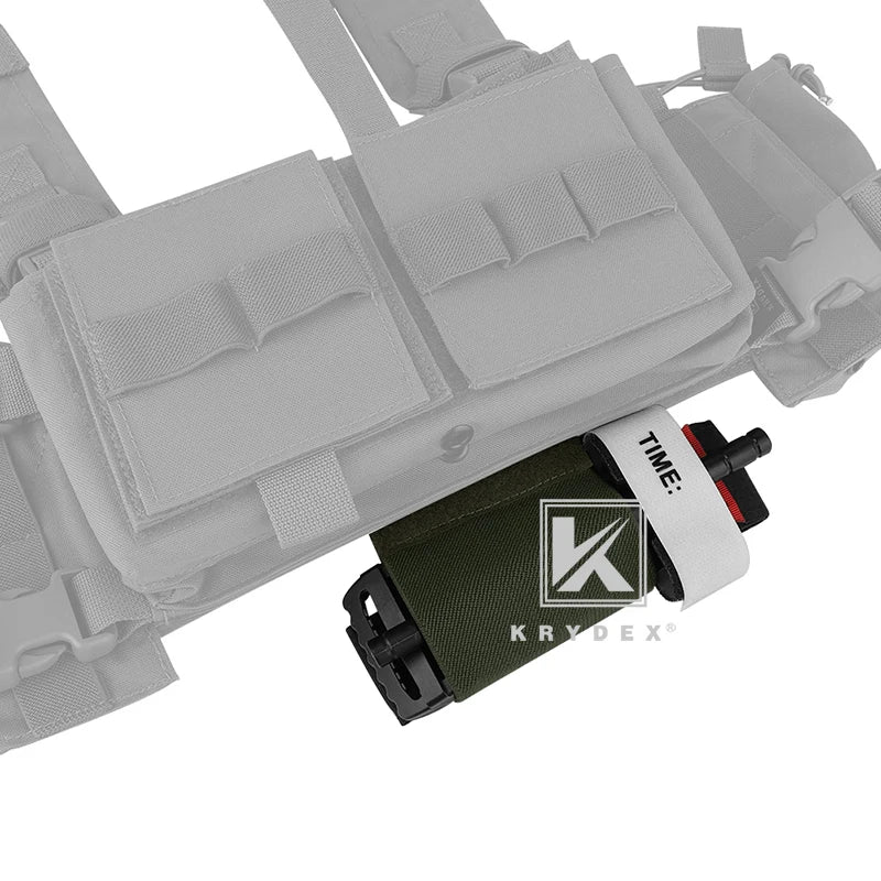 KRYDEX Elastic Tourniquets Holder For Plate Carrier Chest Rig Competition Belt Spiritus Style Hook & Loop Secure Pouch RG