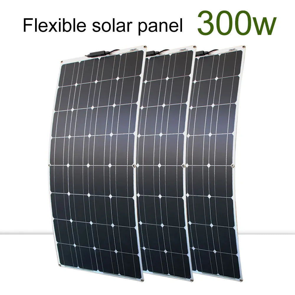 DGSUNLIGHT 100w 200w 12v portable Solar Panel Flexible 18V 800W plate CELLS Monocrystalline silicon