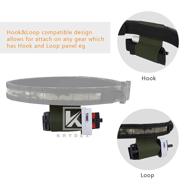 KRYDEX Elastic Tourniquets Holder For Plate Carrier Chest Rig Competition Belt Spiritus Style Hook & Loop Secure Pouch RG