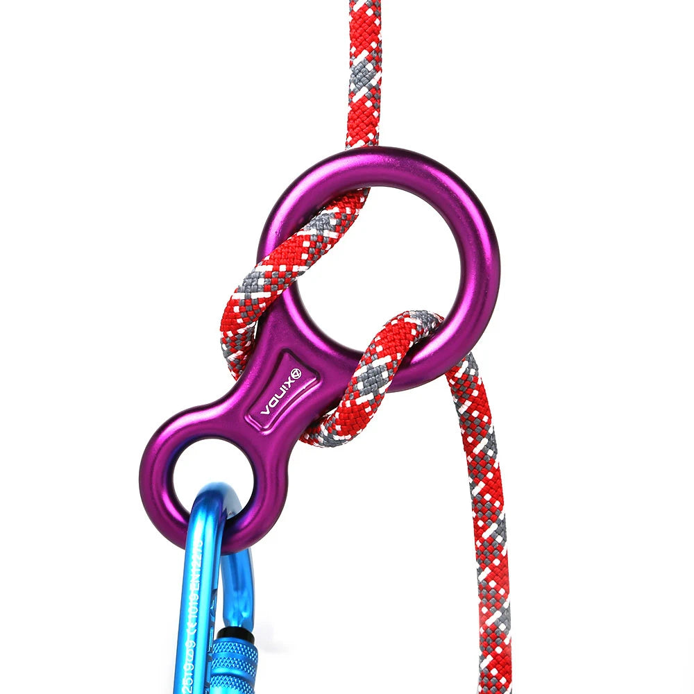 XINDA 8-shape Rigging Descender Rock Climbing Carabine Aluminum Figure Belay Device Abseiling 35KN Eight Ring Downhill Equipment