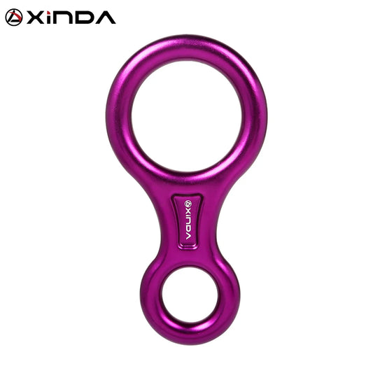 XINDA 8-shape Rigging Descender Rock Climbing Carabine Aluminum Figure Belay Device Abseiling 35KN Eight Ring Downhill Equipment