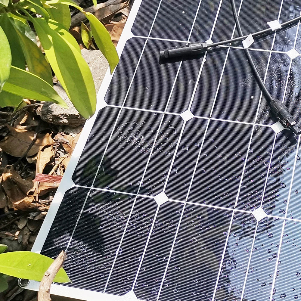 Flexible 100w Solar Panel 12V Monocrystalline Silicon waterproof for home outdoor battery charger RV Boating Camping hiking Car