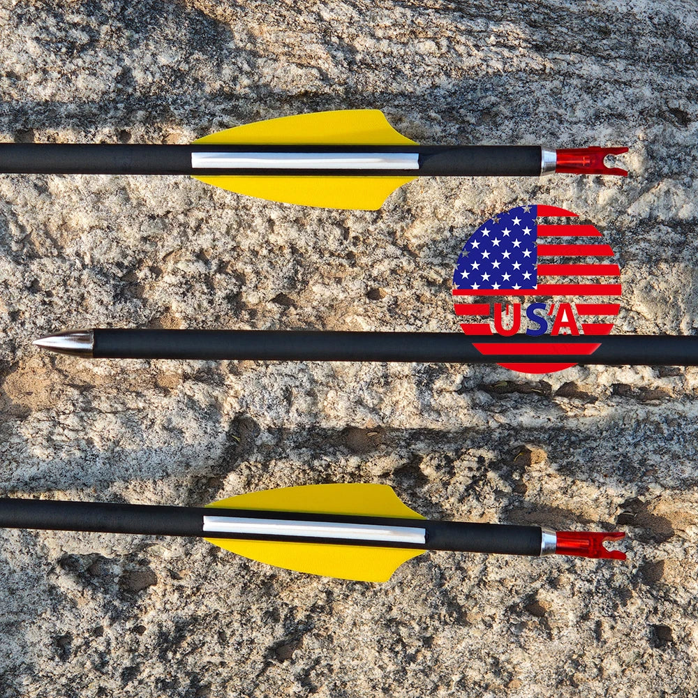 Mixed Carbon Arrows 12pcs Arrows SP1000 ID4.2mm Shaft 1.75" Rubber Vanes for Adults Bow Hunting Shooting Target Accessories