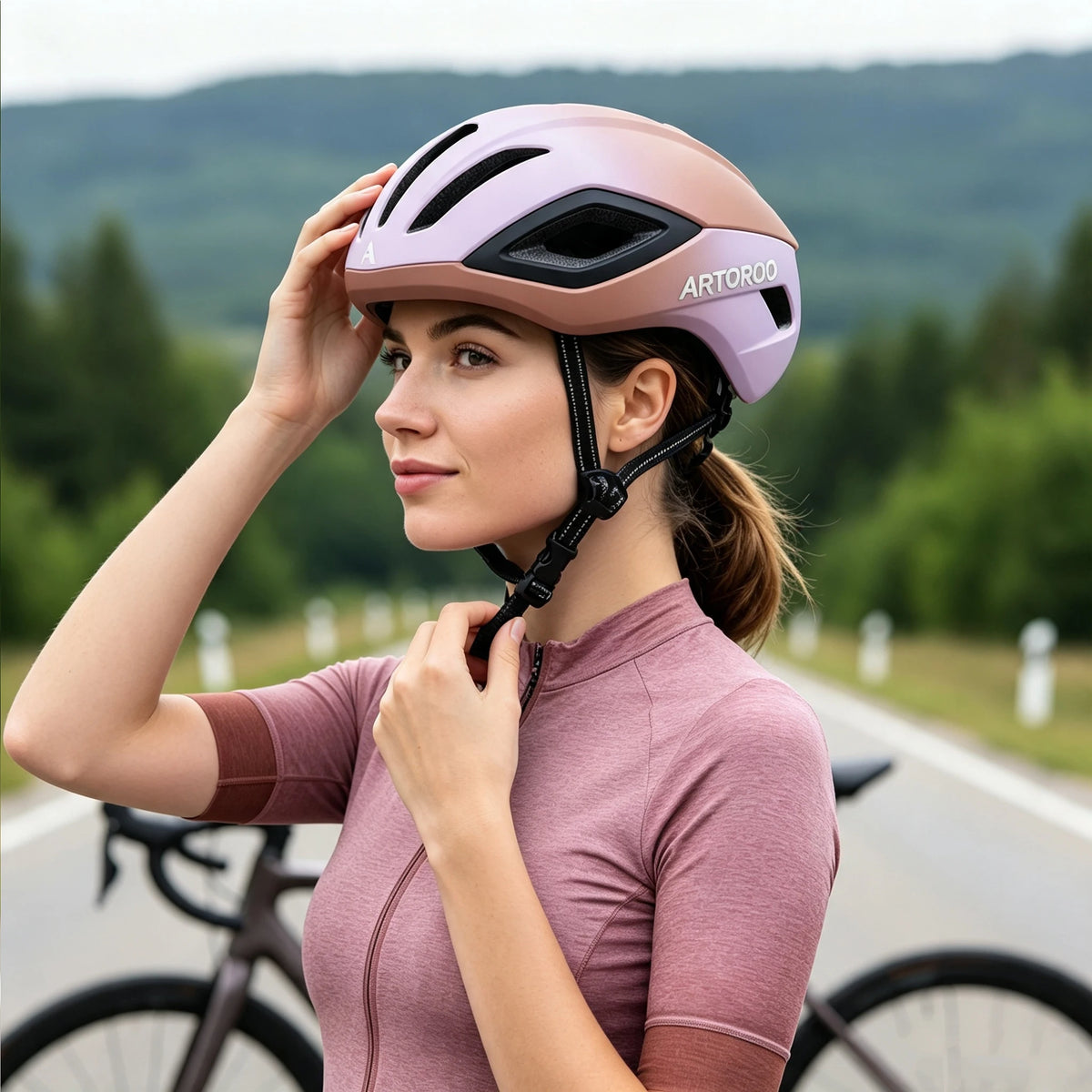 ARTOROO Road Bike Bicycle Helmet for Adult Women and Men, Ultralight Aero Large Size Woman Bicycle Cycling Helmet Size Adjustable