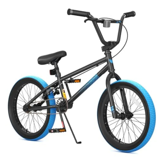 18/20 Inch Boys BMX Bike for Ages 8-12 with Front and Rear U Brake Adjustable Seat Iron Fork 2.09 Wide Tires Black Frame