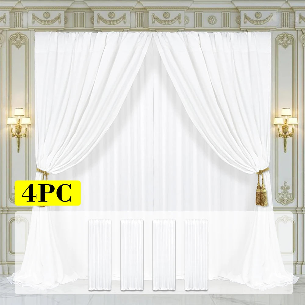 4 Panels-5ft x 7ft Lavender Backdrop Curtain for Parties Wedding Wrinkle Free Light Purple Photo Curtains Backdrop Drapes Fabric