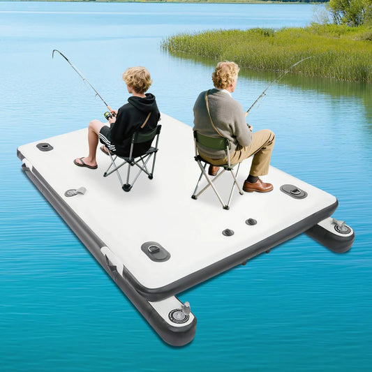 Portable Fishing Boat Multi Person Inflatable Swimming Dock With 8.2 Foot Platform For Stable And Safe Water Activities