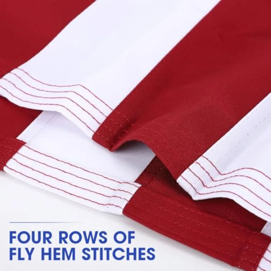 American Flag, Weatherproof Heavy Duty Polyester Canvas Flags Ultra Durable Tear-Resistant, Deluxe Embroidered Stars and Sewn S