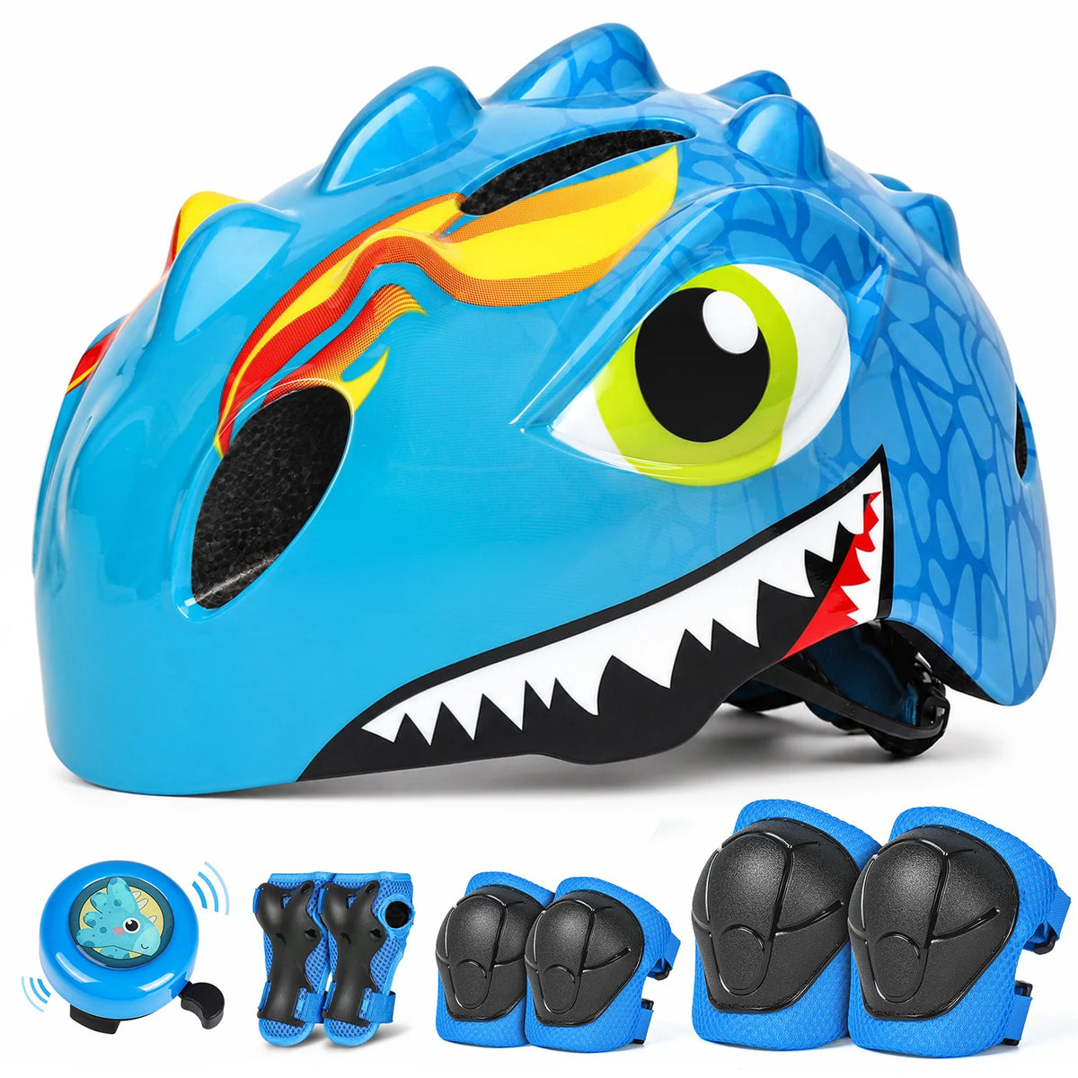 VICTGOAL Kids Bike Helmets Bicycle Bell Children Knee Elbow Pads Wirst Guards Cycling Protective Gear for Balance Bike Skating Scooter