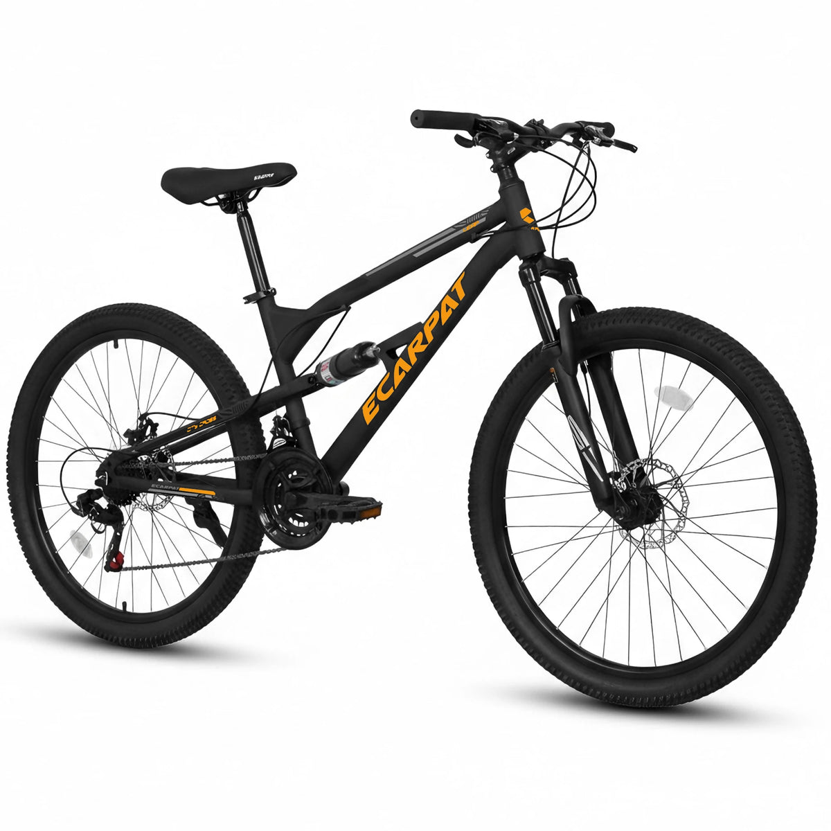 24/26 Inch Mountain Bike Full Suspension, 21 Speed Mountain Bicycle with Steel Frame and Double Disc Brakes, MTB Bike for Kids, Teenagers Adult Men Women
