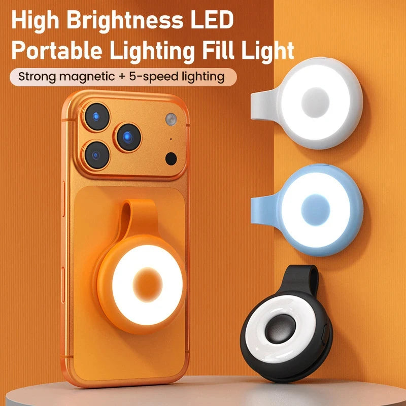 New Portable Magnetic Phone Video Light 3 Color Temperature LED Fill Light with Clip for Vlog Live Stream Photography