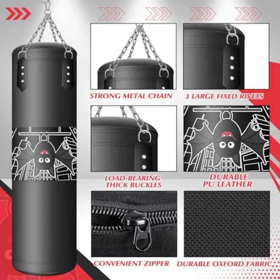 Punching Bag for,2.7FT Hanging Boxing Bag with Boxing Gloves, Boxing Set Kickboxing Bag for Youth Boxing Karate Muay Thai Kick