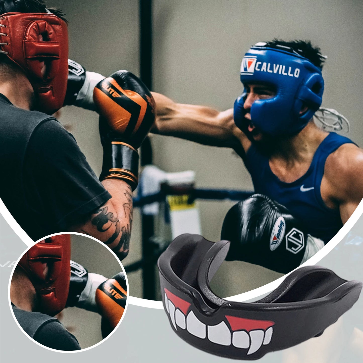 Easy Self-Fit Gum Shield W/ Case Mouthguard for Braces EVA Teeth Protector for Boxing Judo Karate Hockey & All Contact Sports