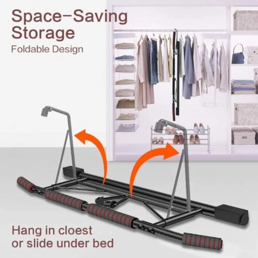 Pull Up Bar Doorway with Ergonomic Grip - Home Gym Chin-Up Frame - Multi-Angle Grip - 2024 Upgrade Smart Hook - Fits A