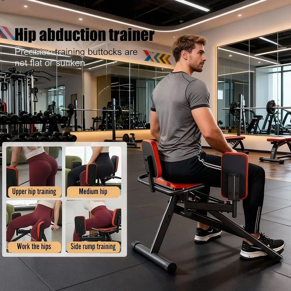 Home Gym Glute Abduction Machine - A Leg and Thigh Exercise equipment for Shaping the Outer Thighs. Adjustable Resistance, Suitable for Female Glute Exercises. Leg Abduction Machine, Glute Exercise Device. Comes with 2 Resist