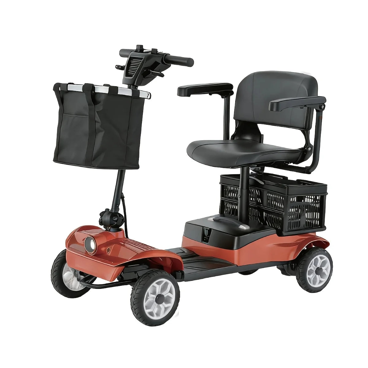 Senior Electric Mobility Scooter, Ergonomic Handle, Electromagnetic Brake, LED Light, Shopping Basket, 120kg Load, Safe Travel
