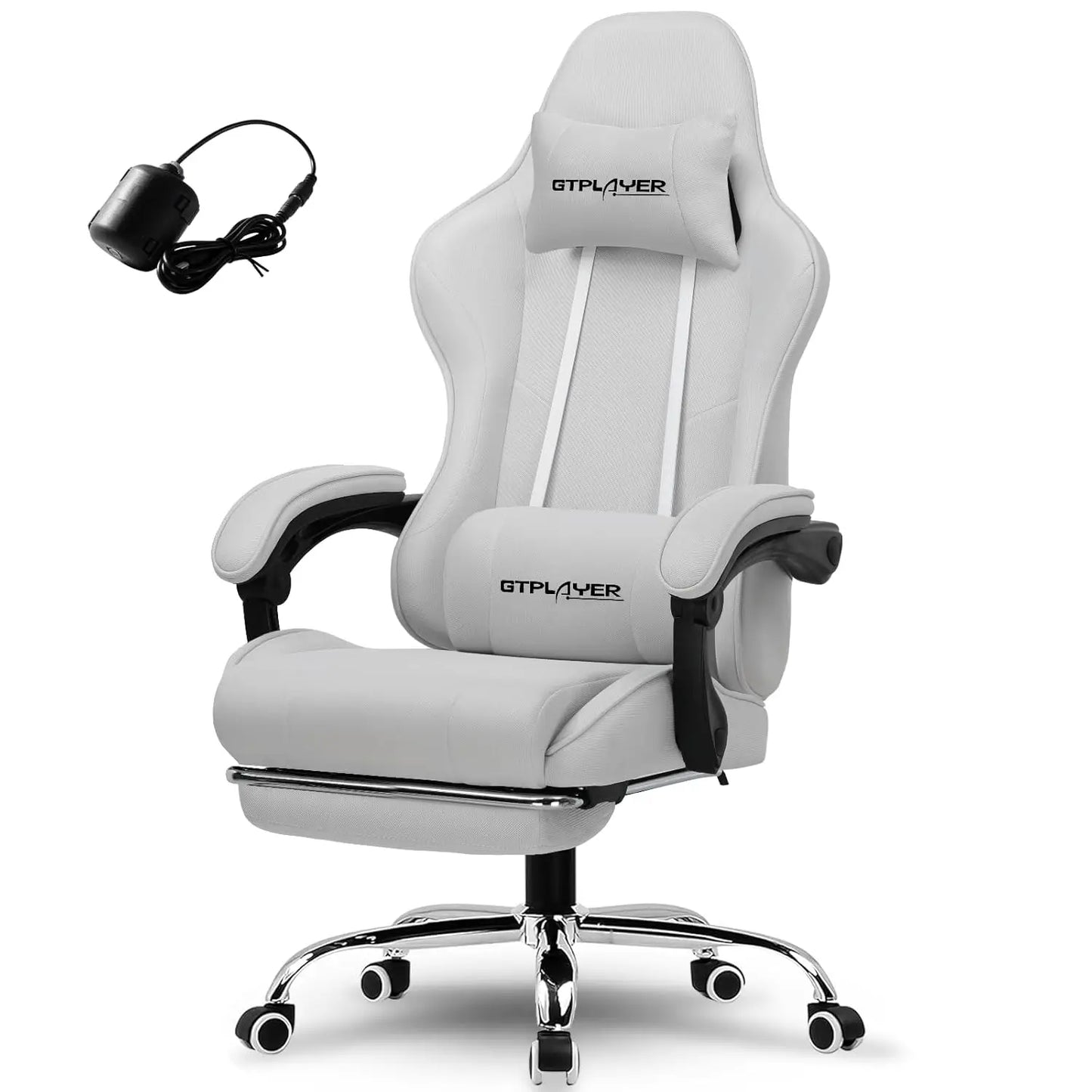 Gaming Chair, Computer Chair with Footrest and Lumbar Support, Height Adjustable Game Chair with 360°-Swivel Seat, Customized