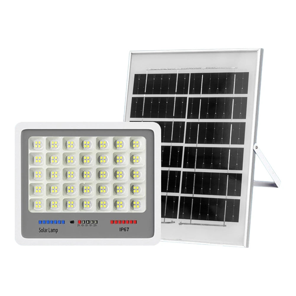 Solar Powered LED Flood Light IP67 Waterproof Spot Lights Multi Modes Outdoor Wall Floodlight Remote Control for Patio Path Yard