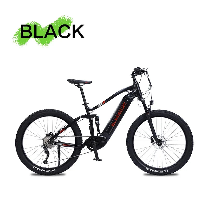 US Stock AKEZ 27.5" Electric Bike, 48V 500W Bafang Motor, 13Ah Lithium Battery, Powerful E-Bike for Adults