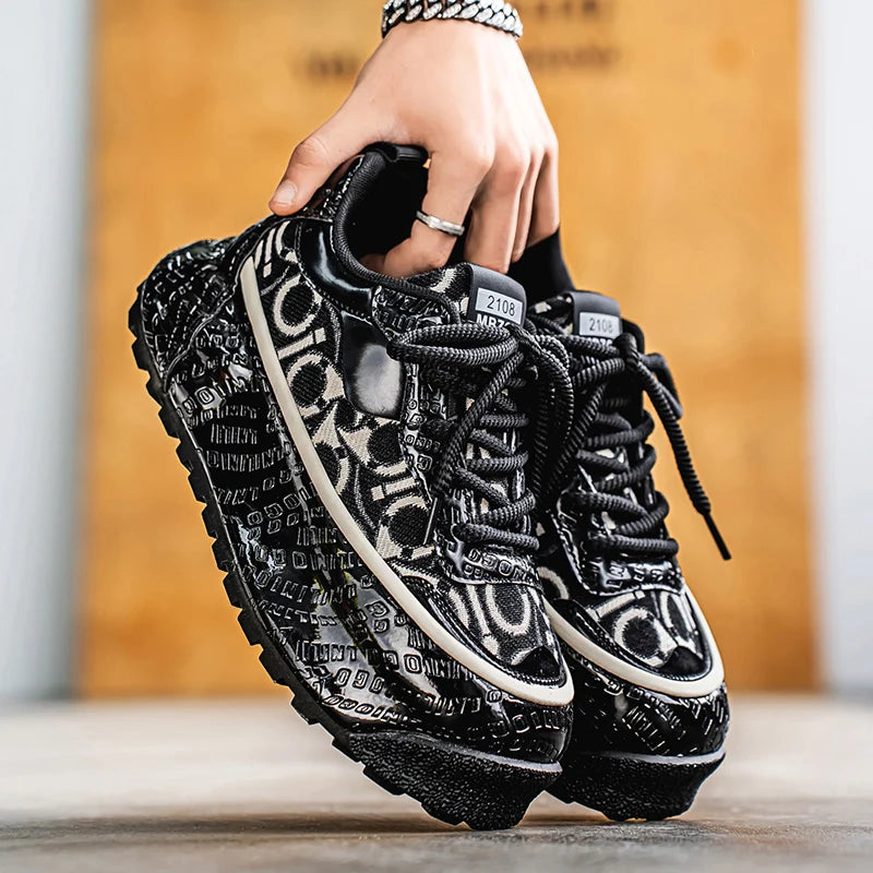 Men's thick-soled anti-slip sports shoes - Casual and fashionable sports shoes, suitable for couples' outdoor activities, joggin