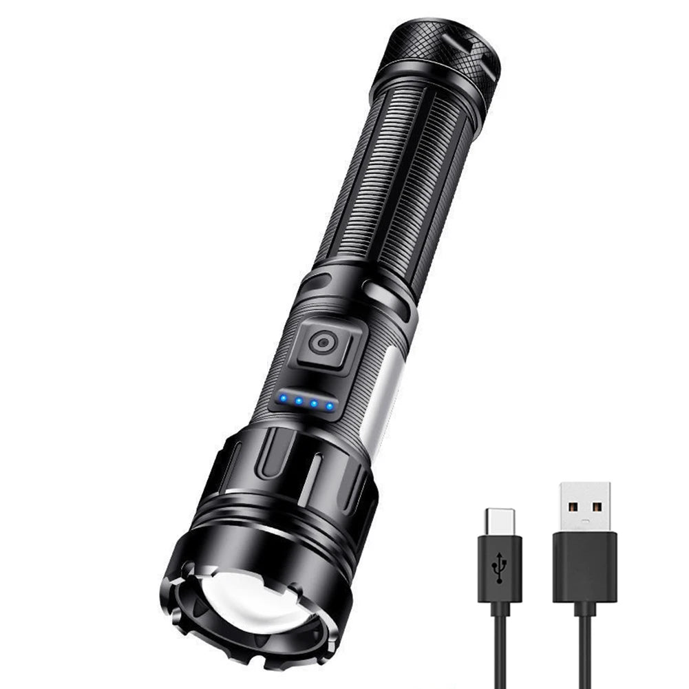 XHP50 Portable Flashlight 800LM COB LED Outdoor Lantern Type-C USB Rechargeable IPX4 Waterproof Hiking Camping Supplies