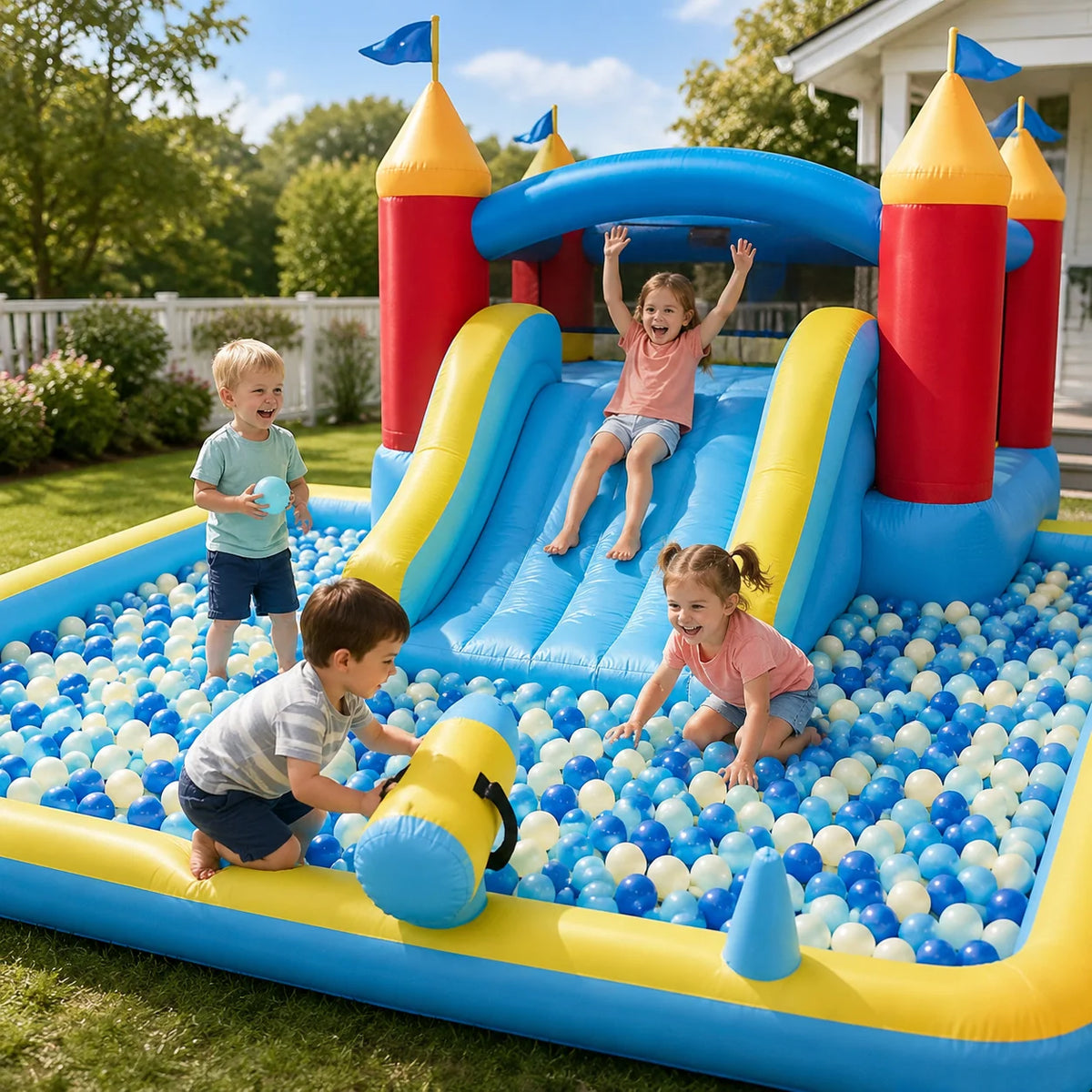 Dark Blue PE Ball Pit Balls 500/1000/2000 PCS 2.2 Inch Safe Anti‑Choking Play Balls for Kids Bounce House Inflatable Water Pool Play Tent Ball Pit