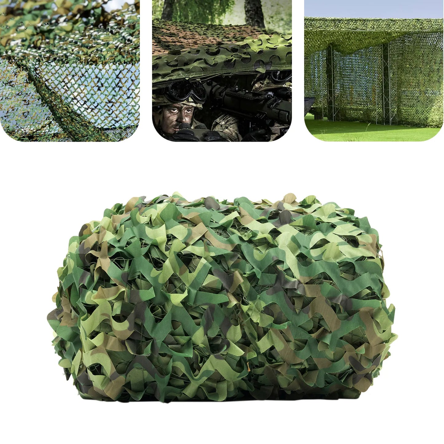 Foldable Camouflage Net Using Woodland Color and Simulation Net Design Wear-resistant, Tear-resistant for Multiple Seasons