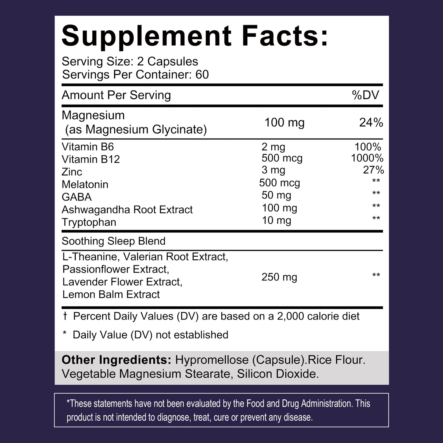 Melatonin - with L-Theanine, Tryptophan, Ashwagandha Supports Circadian Rhythm and Nervous System Health - 120 Capsules