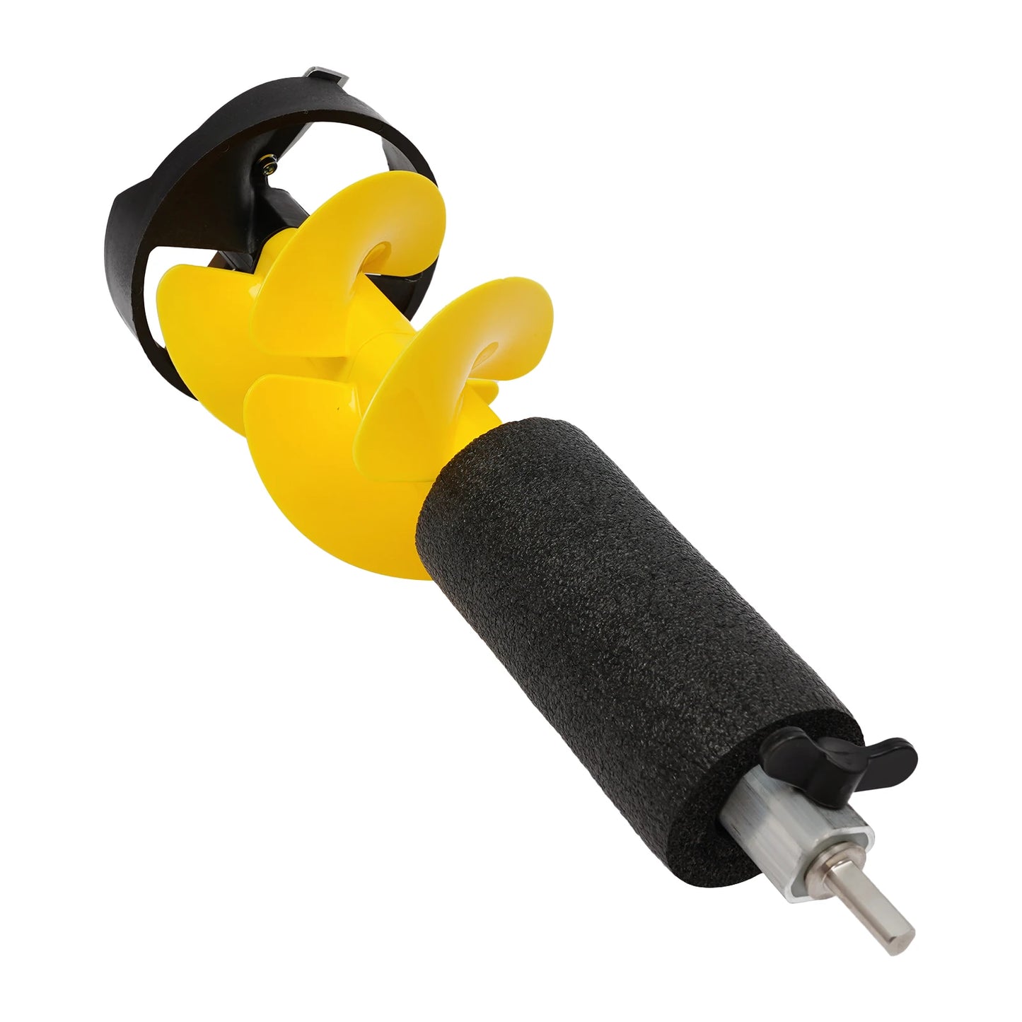 Hand Ice Auger, Foldable Ice Drill with 49cm Nylon Blade for Winter Fishing, Durable and Portable, Yellow