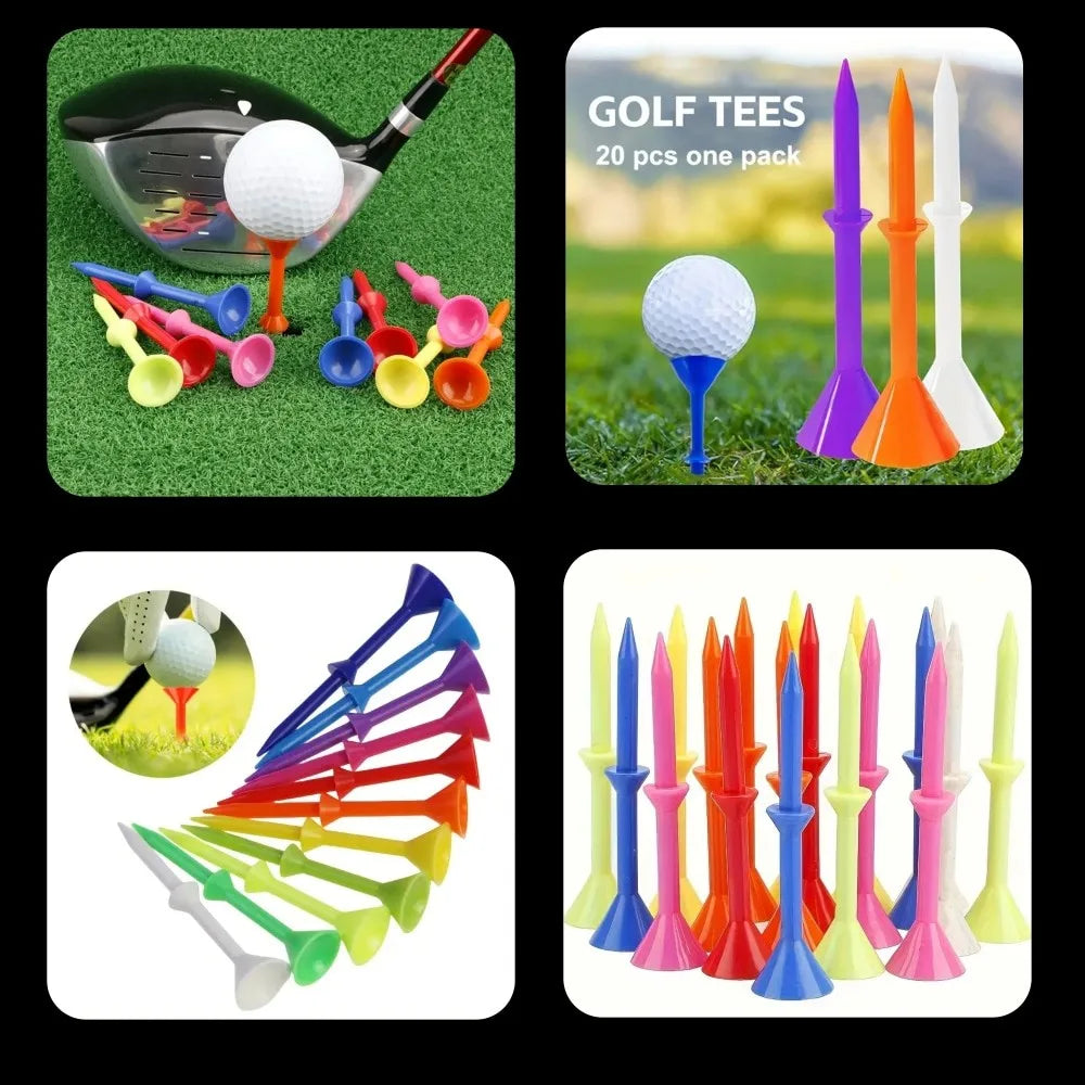50pcs 83mm 3 1/4 Inch Golf Ball Tees Mixed Color Durable PVC Golf Nails Reduce Friction for Practice Training Accessories
