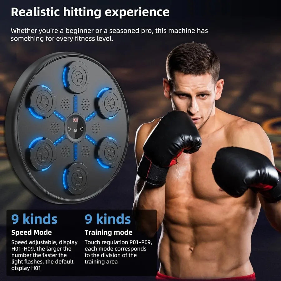 Second Generation WallMounted Music Boxing Machine with Integrated Gloves for Adults: Smart Bluetooth Music Syncing Indoor Gym