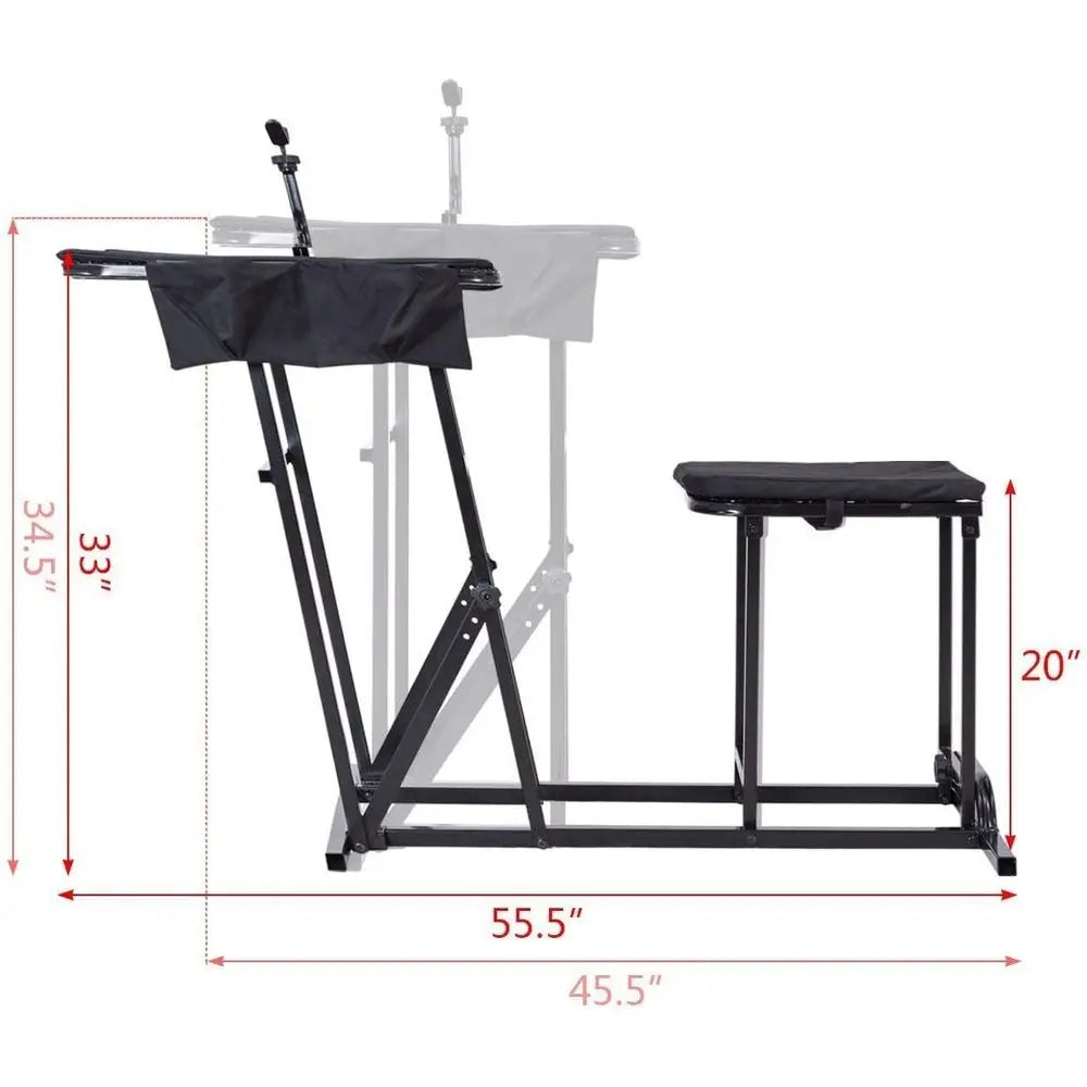 Portable Adjustable Shooting Bench with Padded Seat, Gun Rest, and Ammo Pockets for Outdoor Hunting and Shooting