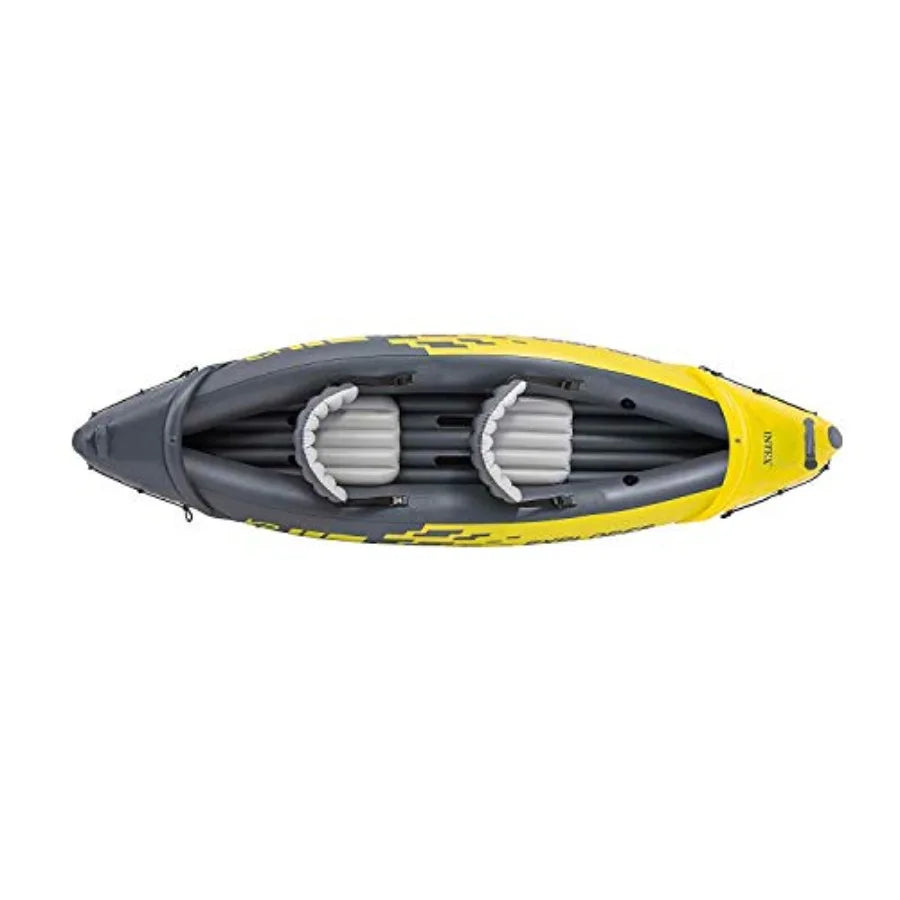 2-Person Inflatable Kayak with Oar and Pump in Blue for Outdoor Water Sports Durable PVC Material Compact Storage and Easy Setu