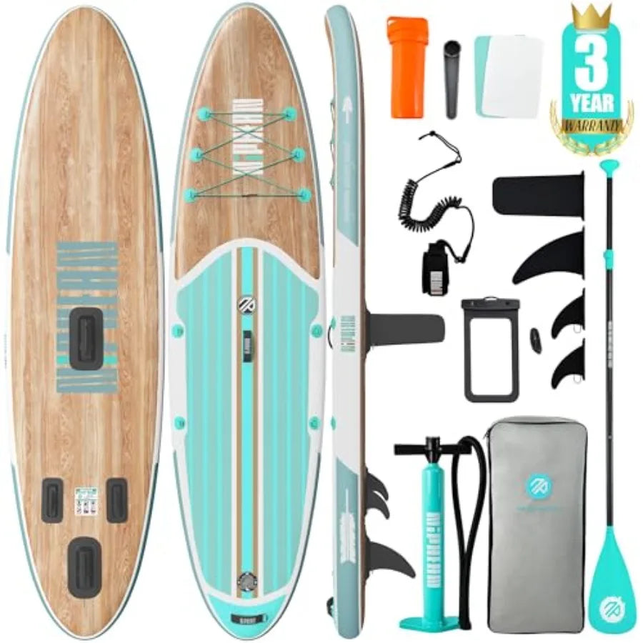 Inflatable Stand Up Paddle Board with SUP Accessories Anti-Slip EVA Deck 10'6'' Inflatable Paddle Boards for Adults Youth of Al