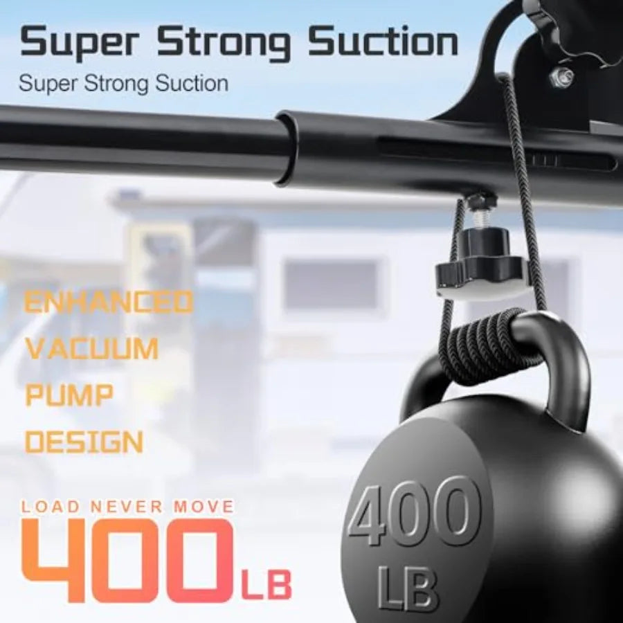 Flag Pole Kit with Suction Cup Holder - 6Feet Heavy Duty Flagpole, 400lbs Suction Secure Mount with 0-90 °Adjustable Angle - No