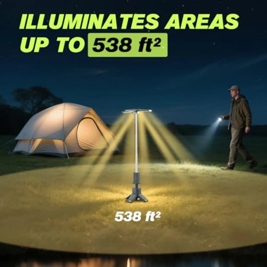 Portable Camping Light 14000mAh Telescopic Camping Lantern with Rechargeable Power Supply Dimmable Magnetic Tent Lamps 6000 Lum