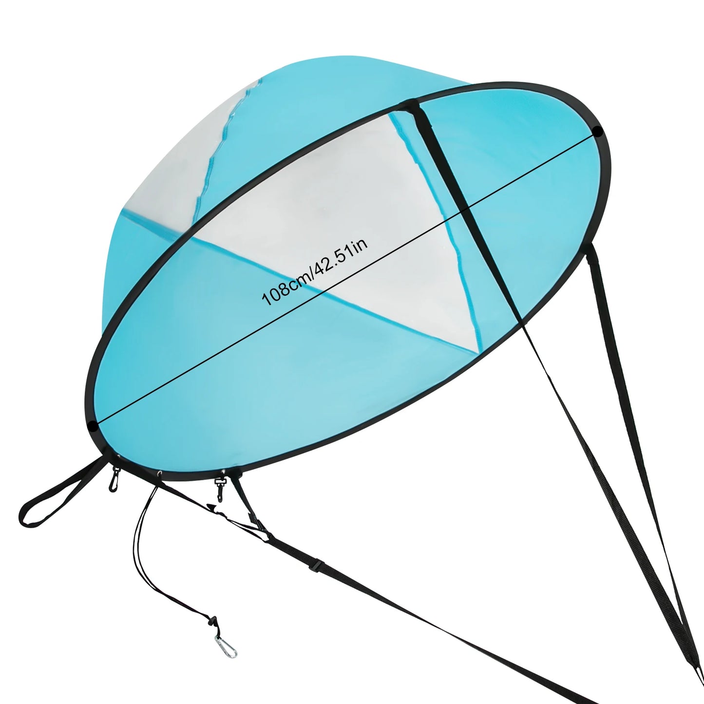 Kayak Sail 42.5" Kayak Downwind Sail - Foldable Paddle Board Wind Sail With Instant Popup & Secure Locking For Kayak Canoe & Sup