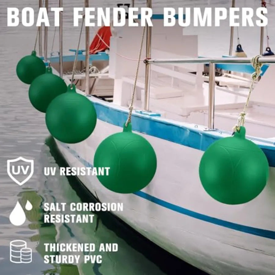4 Pcs Inflatable Slalom Buoy Float PVC Boat Mooring Buoy Float Equipped with 1 Inflator and 3 Needles Boat Fenders Inflatable A