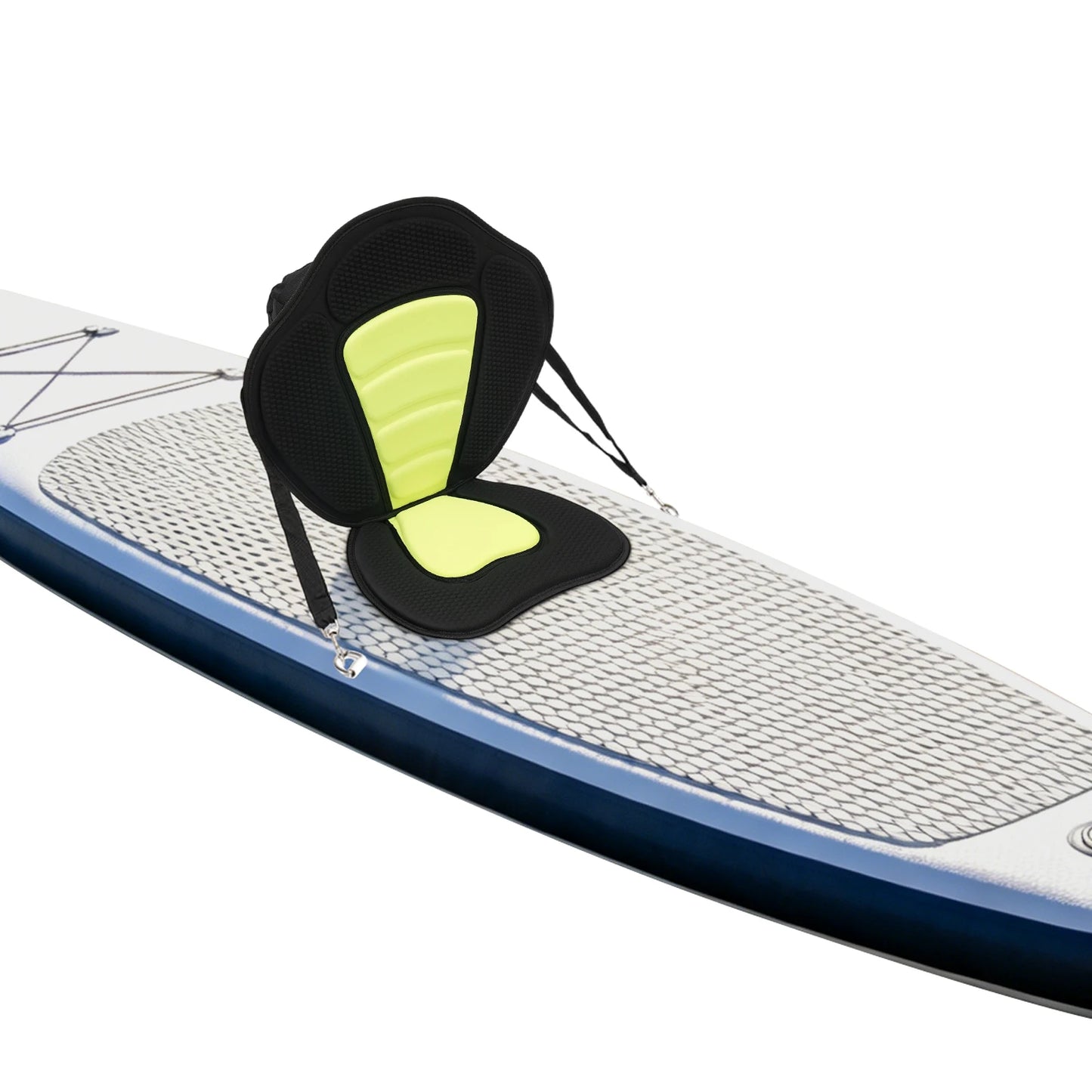 Ergonomic Paddle Board Seat Breathable Black Mesh Lime Foam Cushion Adjustable Straps Stable Portable Canoe Seat Cushion Storage