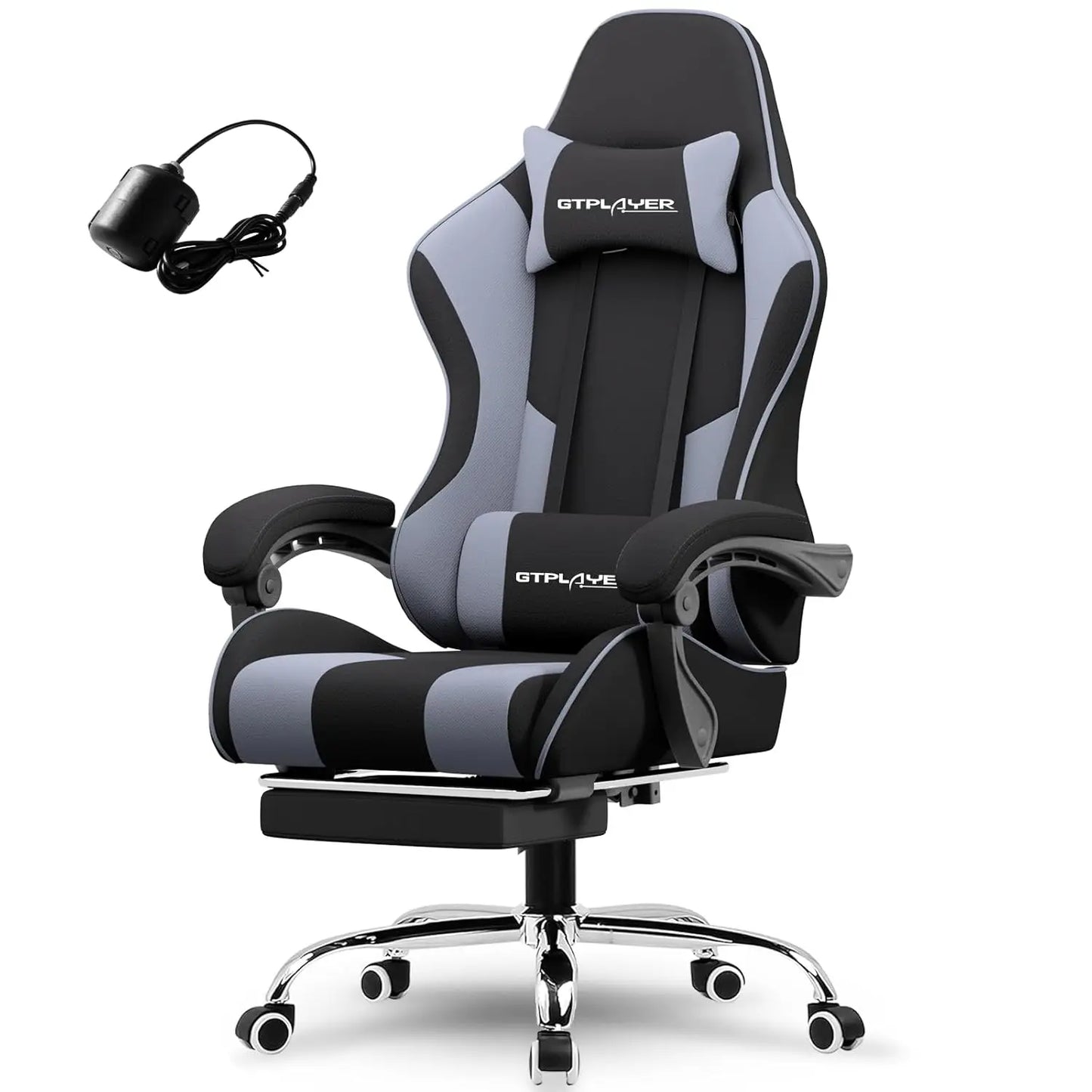 Gaming Chair, Computer Chair with Footrest and Lumbar Support, Height Adjustable Game Chair with 360°-Swivel Seat, Customized
